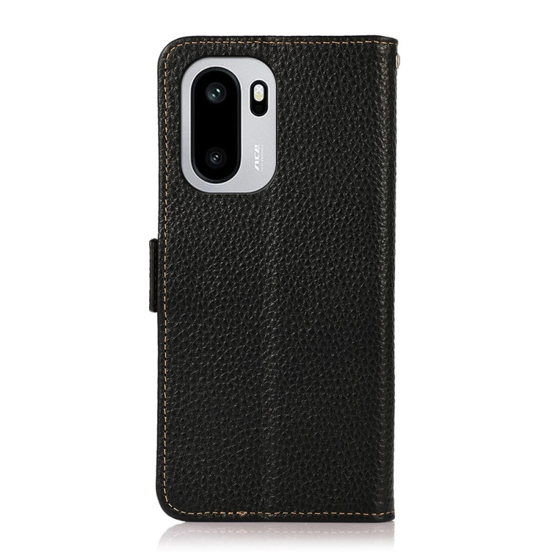 KHAZNEH Phone Wallet Case For OnePlus 15R 5G / Ace 6 5G / Ace 6T 5G Genuine Cow Leather RFID Blocking