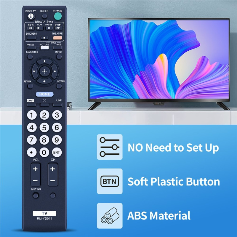 Remote Control Replacement for RM-YD014 For Sony TV