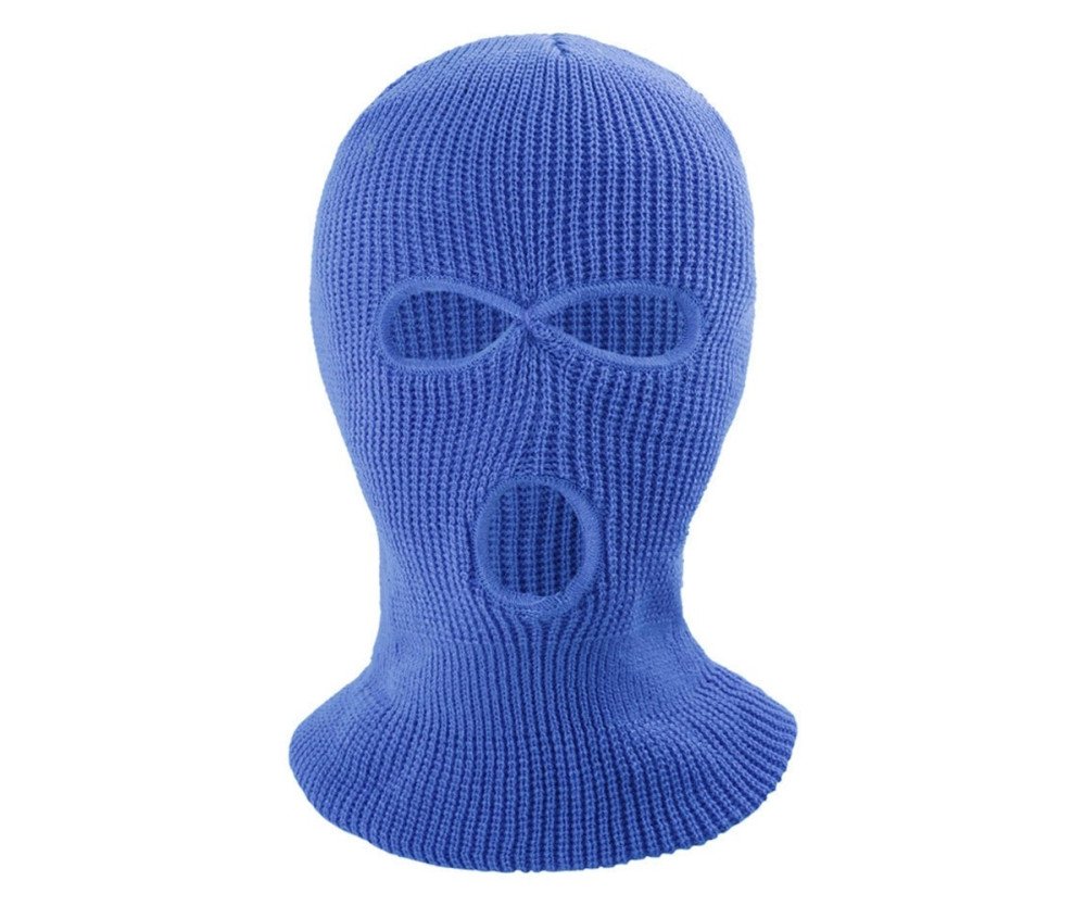 Vinter Helansikte Mask Tre-håls Balaclava Stickad Hatt Hals Damask - MörkBlå