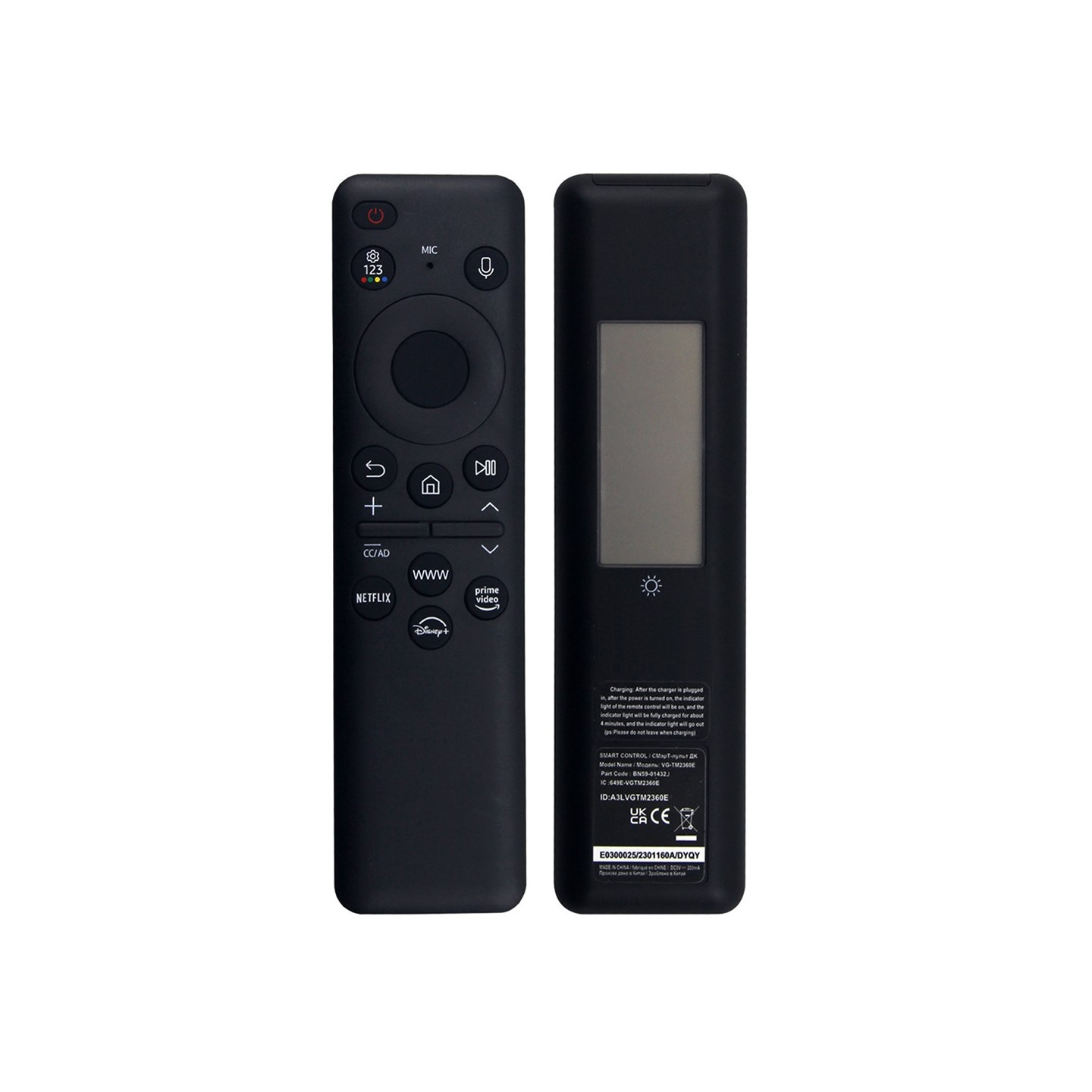 TV fjernkontroll Erstatning for BN59-01432J for Samsung TV soldrevet stemmekontroll