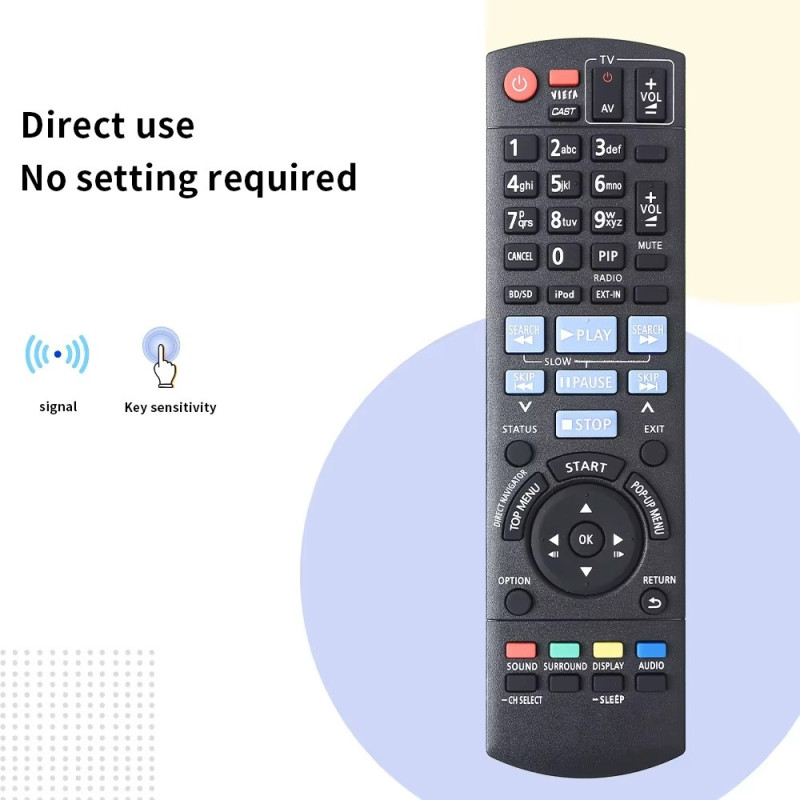 Udskiftning af fjernbetjening til N2QAKB000090 til Panasonic Audio Player