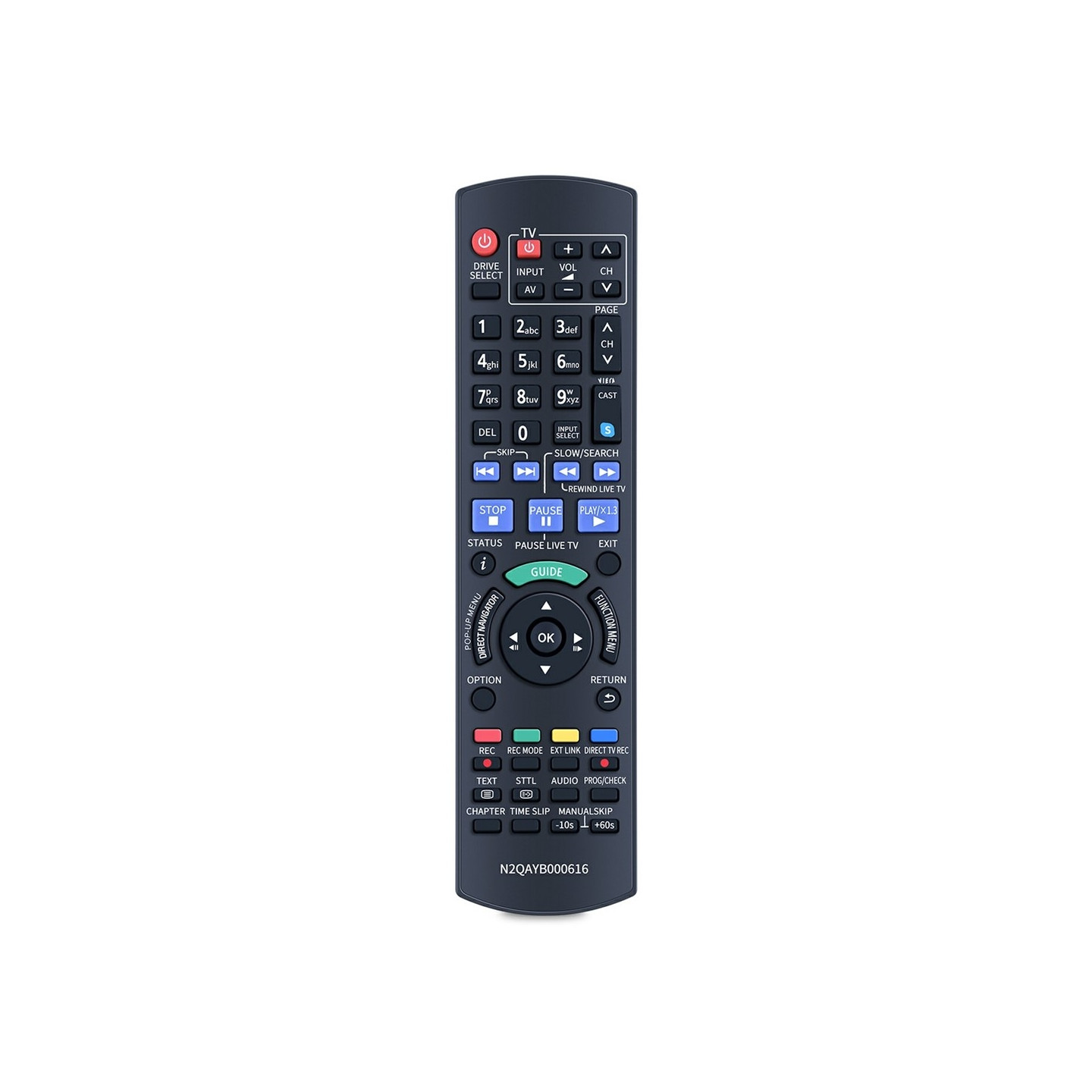 Udskiftning af fjernbetjening til N2QAYB000616 til Panasonic Blu-ray DVD-afspiller