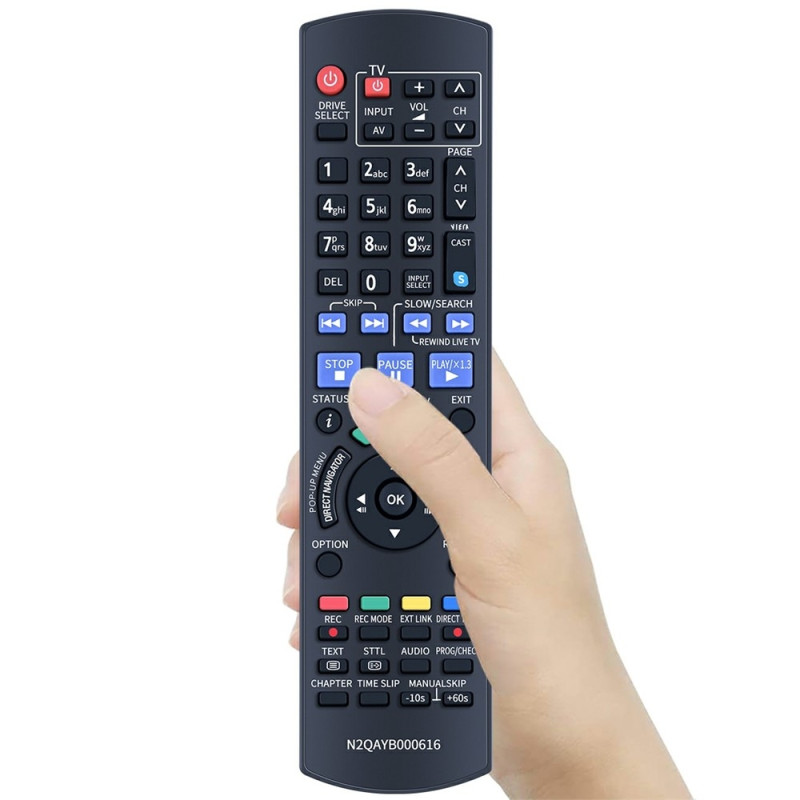 Udskiftning af fjernbetjening til N2QAYB000616 til Panasonic Blu-ray DVD-afspiller