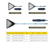 230 cm 3-delad hopfällbar triangel fiskenät Håv Fiskehåv landningsnät med skopa