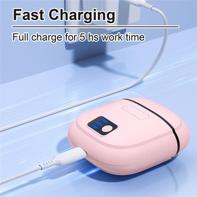 Electric Nail Clipper Quiet Operation Grinder 3 Speed ​​Modes LED Light - Pink