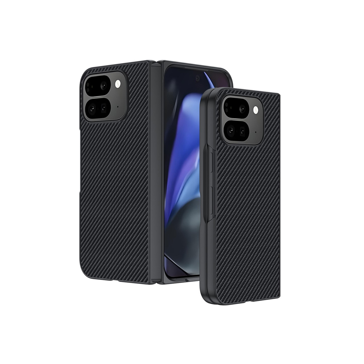 Telefondeksel for Google Pixel 10 Pro Fold med karbonfibertekstur