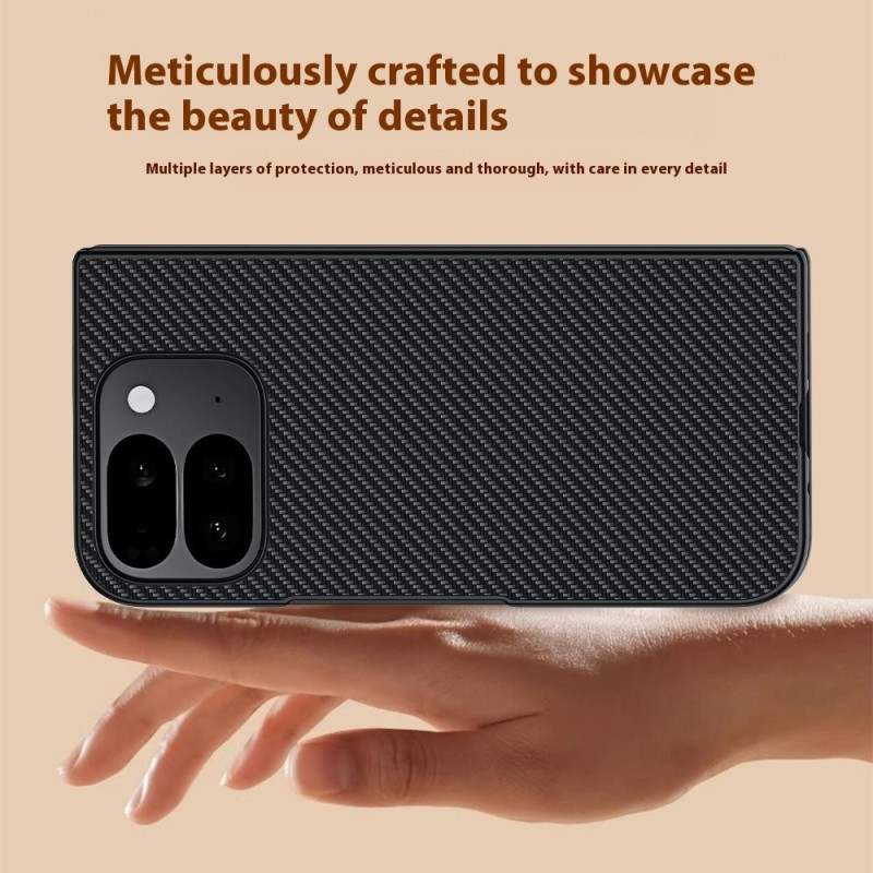 Telefondeksel for Google Pixel 10 Pro Fold med karbonfibertekstur