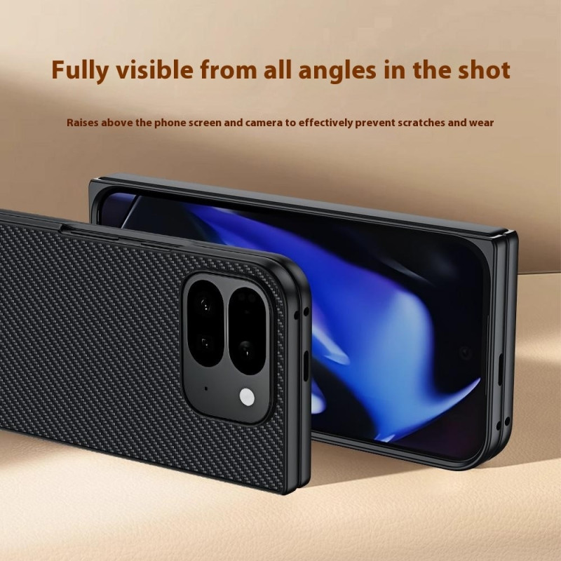 Puhelinkotelo Google Pixel 10 Pro Fold -puhelimelle hiilikuitutekstuurilla