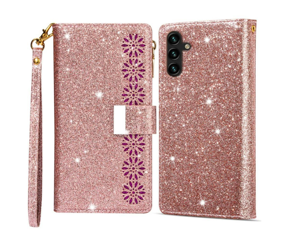 Till Samsung Galaxy A16 5G / A16 4G Fodral Starry Sky - Rose Gold