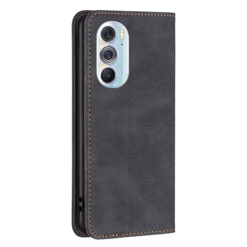 Wallet Stand Phone Case for Motorola Edge 30 Pro - Black
