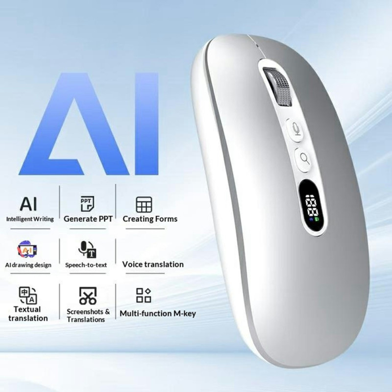 Computer Mouse Wireless Mouse AI Smart Voice Mouse 2.4G Bluetooth Triple Mode Silent Computer Mouse