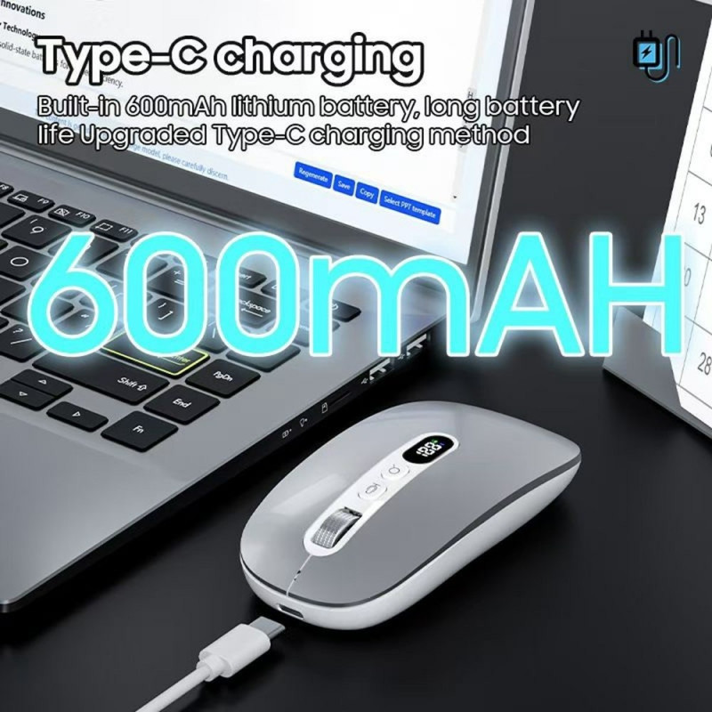 Tietokoneen hiiri Langaton hiiri AI Älykäs äänihiiri 2.4G Bluetooth Kolmoistila Hiljainen tietokonehiiri