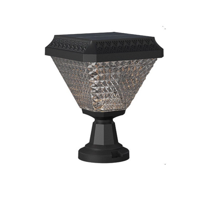 Solar powered outdoor lamp lighting garden fence pillar remote control