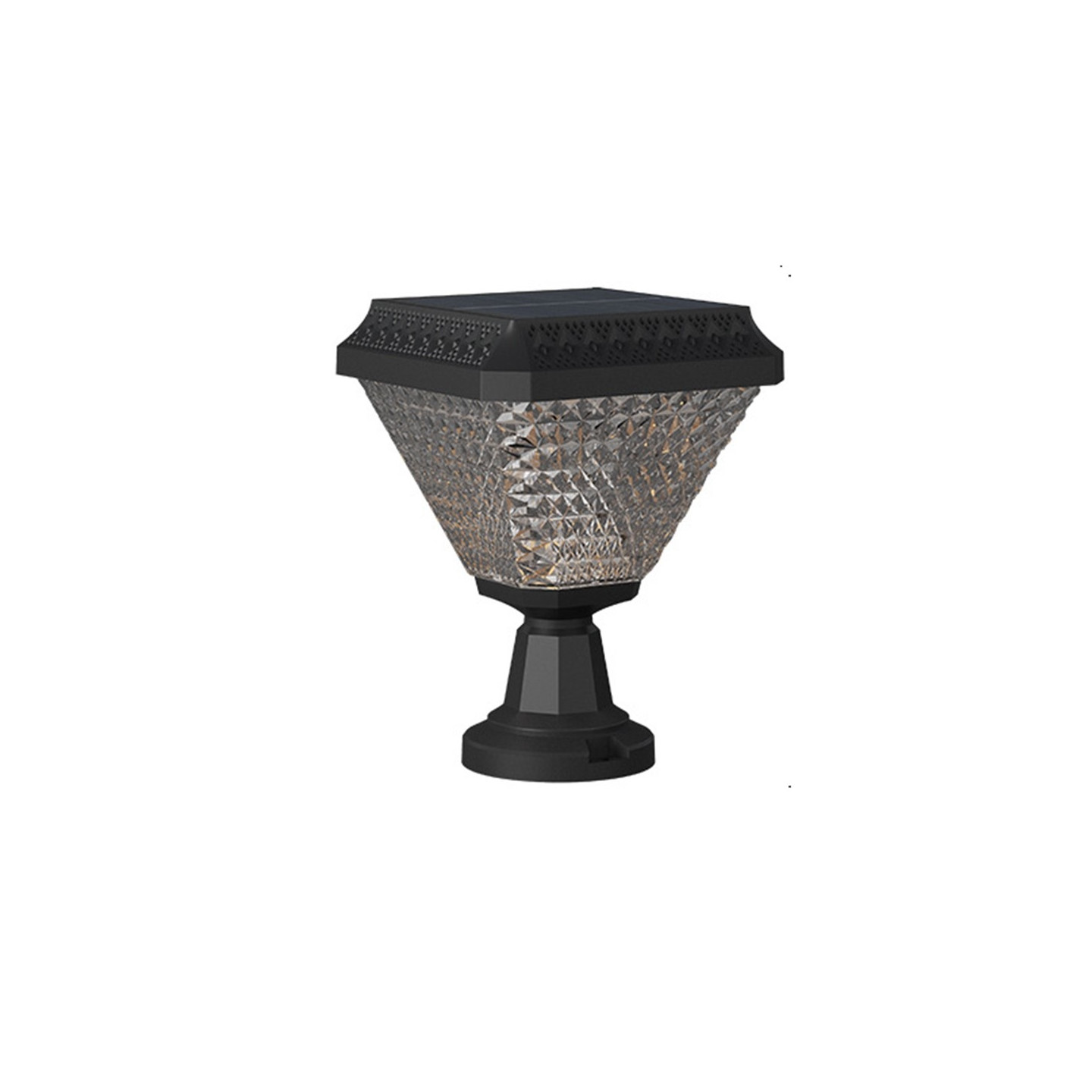 Solar powered outdoor lamp lighting garden fence pillar remote control