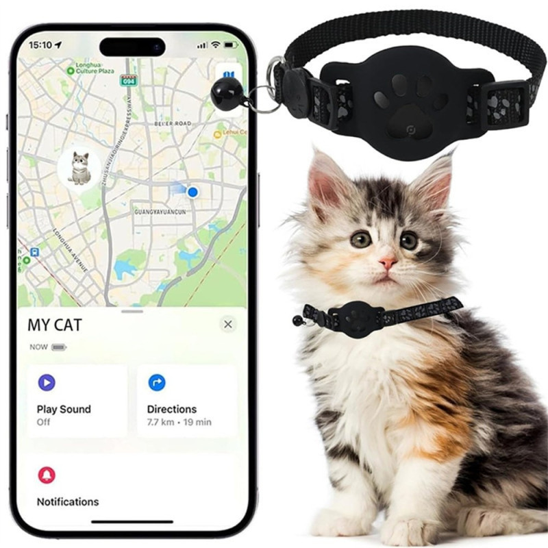 For AirTag Locator Silikonetui GPS Tracker Halsbånd Kjæledyr Katt Hund Klokke