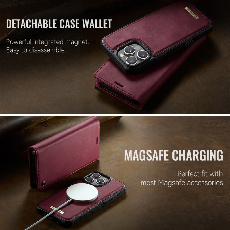 CASEME For iPhone 16 Pro Max Wallet Case Magnetic Detachable RFID Blocking 