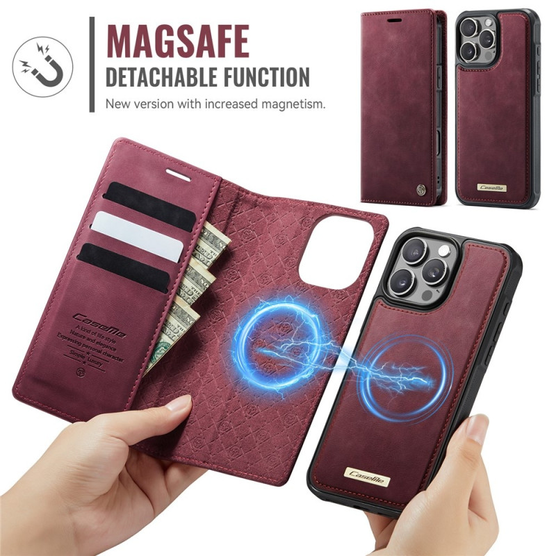 CASEME Til iPhone 16 Pro Max Pungcover Magnetisk Aftagelig RFID Beskyttelse 