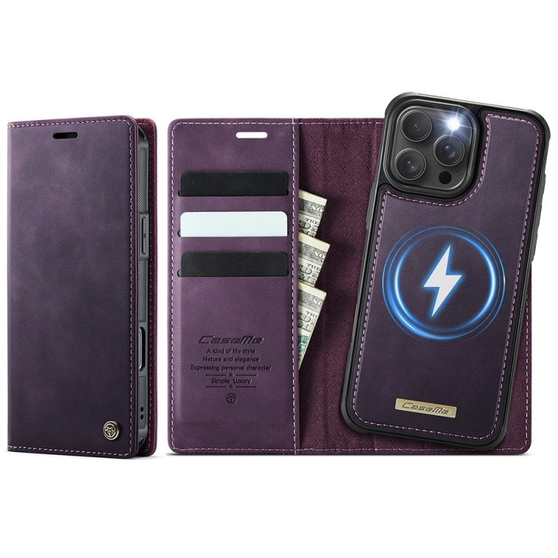CASEME iPhone 16 Pro Max Lompakkokotelo Magneettinen Irrotettava RFID Suojaus