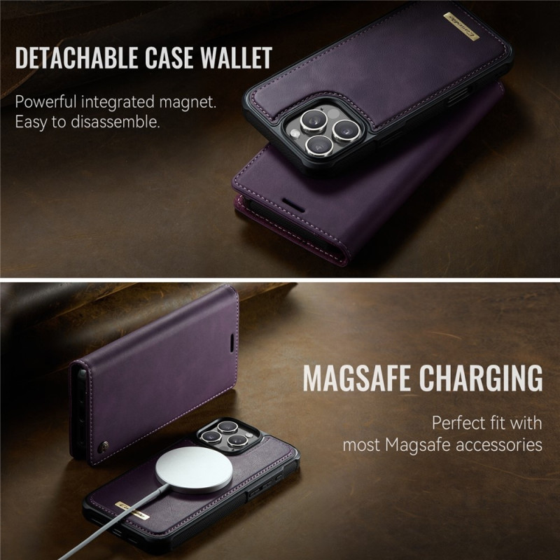 CASEME För iPhone 16 Pro Max Plånboksfodral Magnetisk Avtagbar RFID Skydd 