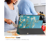 Slim Fit Cover Fodral För Xiaomi Pad 7 Auto Wake / Sleep - Apricot Blossom