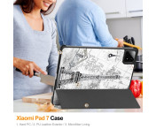 Slim Fit Cover Fodral För Xiaomi Pad 7 Auto Wake / Sleep - Vintage Tower
