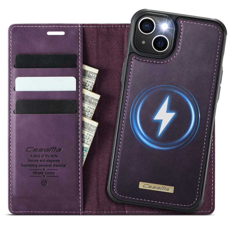 CASEME For iPhone 15 Wallet Case Magnetic Detachable RFID Blocking 