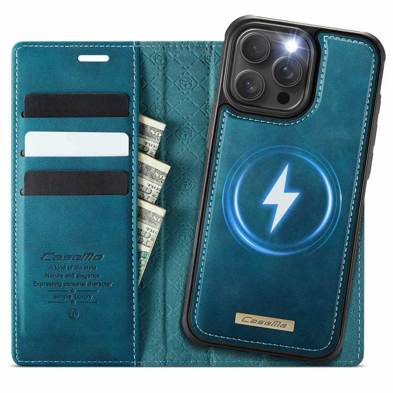 CASEME Til iPhone 15 Pro Pungcover Magnetisk Aftagelig RFID Beskyttelse 