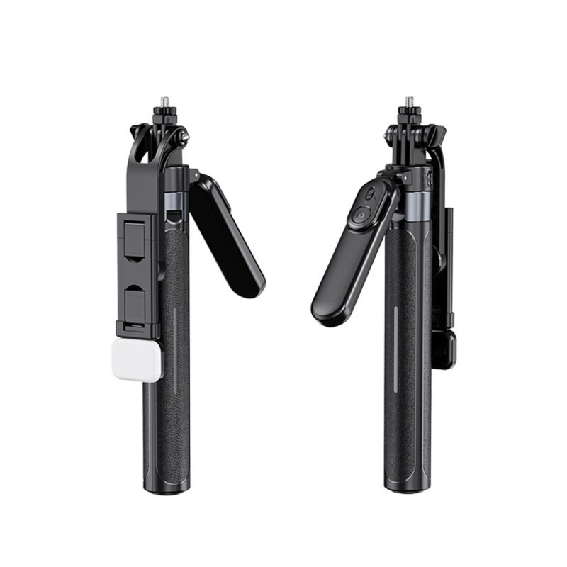 Selfiestang Stick X2 Bluetooth-stativ Fjernkontroll Lyskilde 1,3 m uttrekkbar