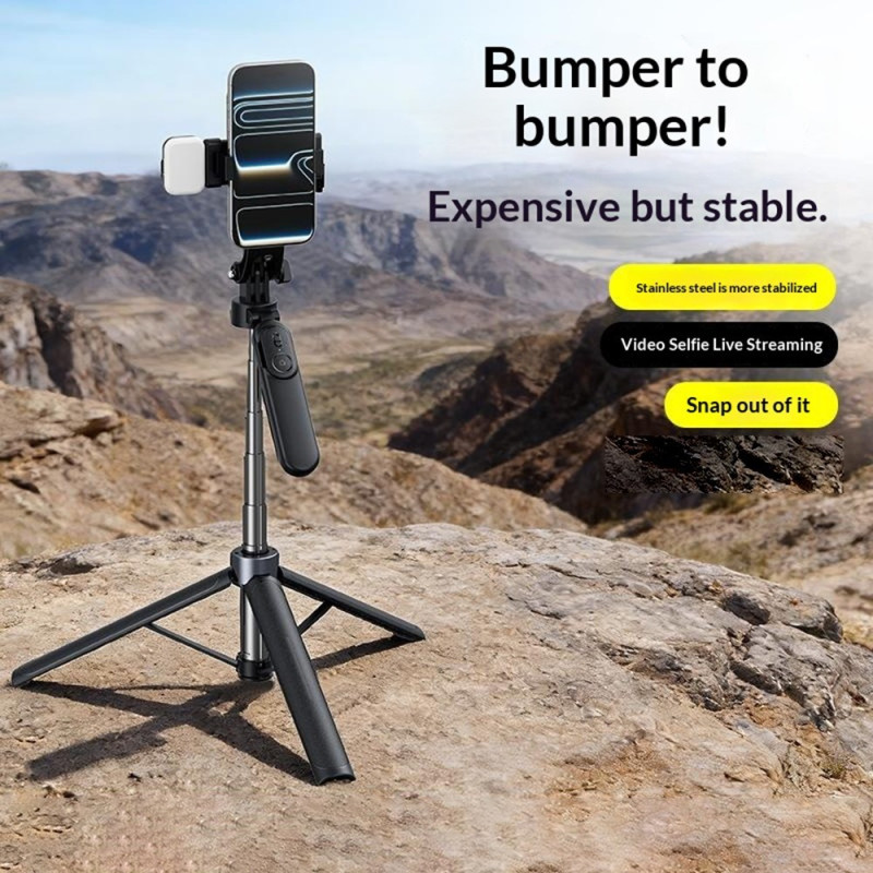 Selfiekeppi Stick X2 Bluetooth-jalusta kaukosäädin valonlähde 1,3 m pidennettävä