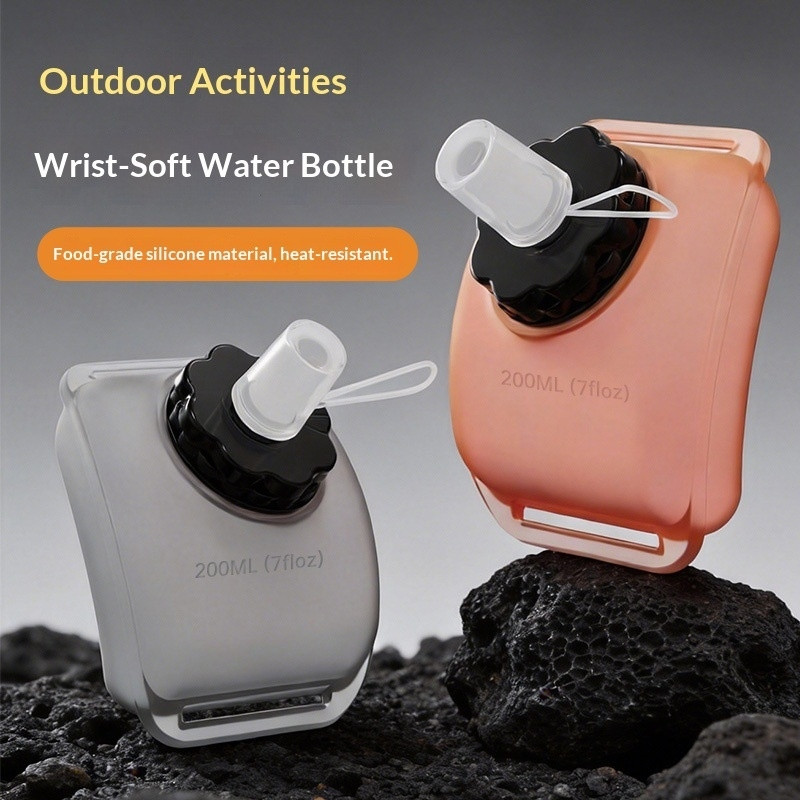 Outdoor Sports Water Bottle Foldable Hiking Running 200ml Wrist Cycling