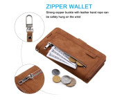 För Xiaomi 14T Pro Fodral med Dragkedja och 9 Kortplatser 