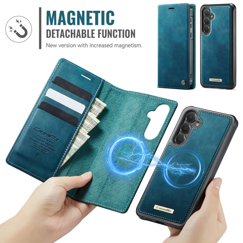 CASEME Samsung Galaxy S25 / S24 Lompakkokotelo Magneettinen Irrotettava RFID Suojaus