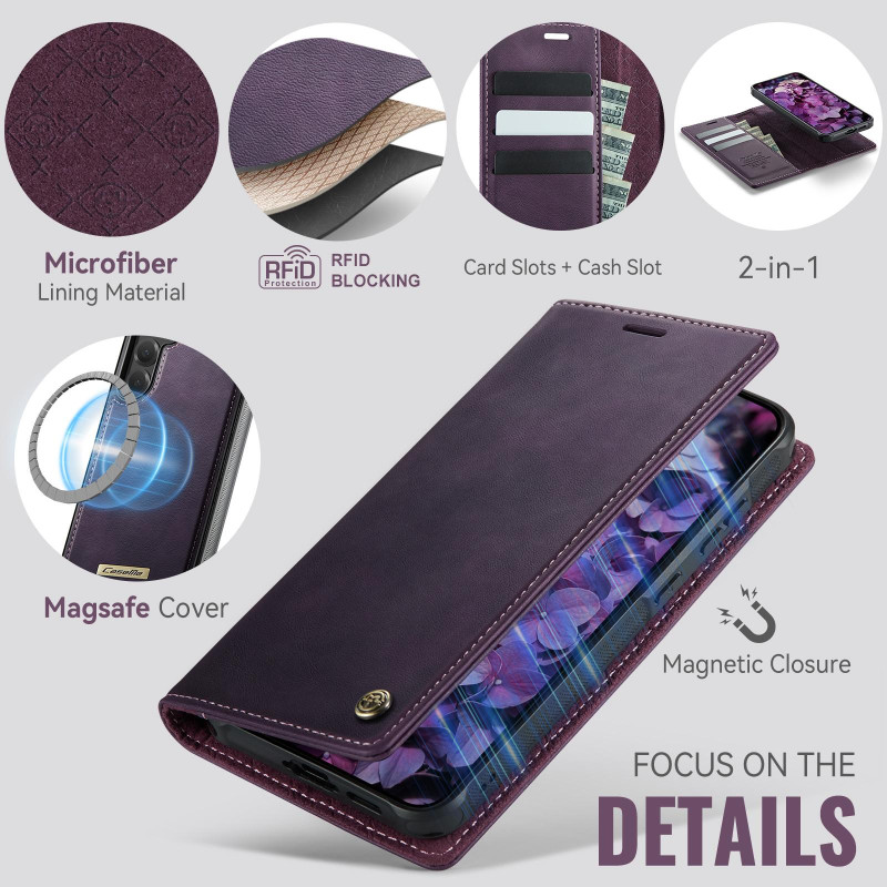 CASEME For Samsung Galaxy S25+ / Galaxy S24+ Wallet Case Magnetic Detachable RFID Blocking