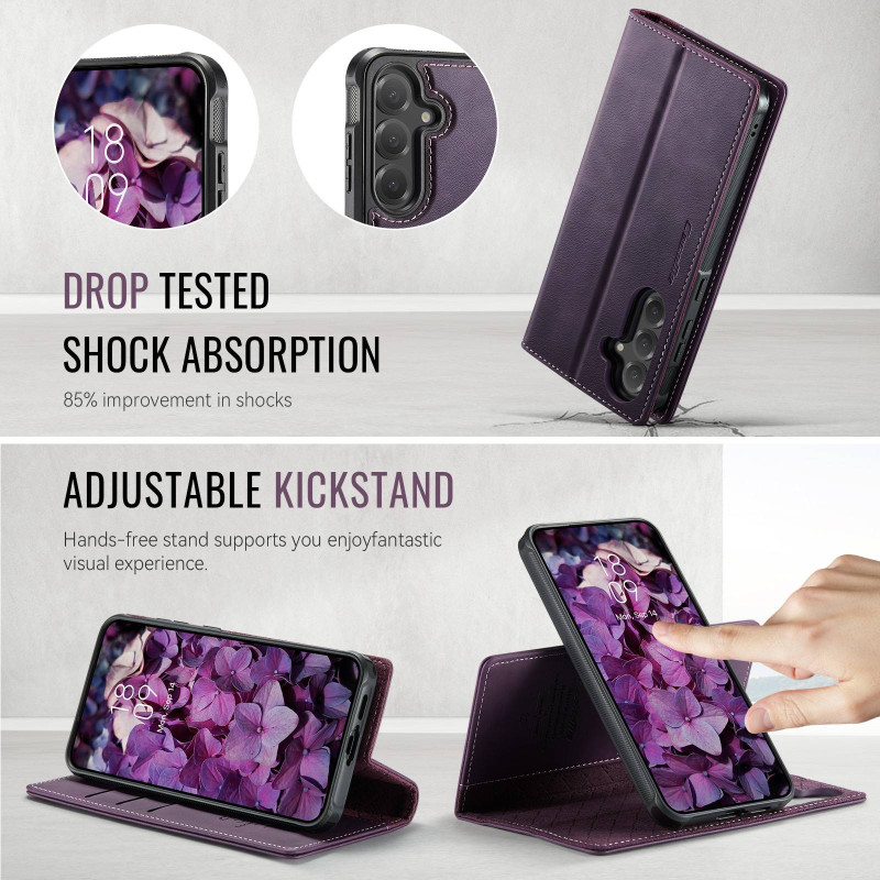 CASEME Samsung Galaxy S25+ / Galaxy S24+ Lompakkokotelo Magneettinen Irrotettava RFID Suojaus