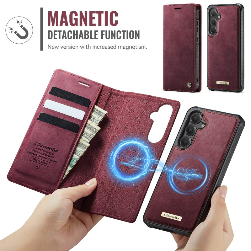 CASEME Samsung Galaxy S25+ / Galaxy S24+ Lompakkokotelo Magneettinen Irrotettava RFID Suojaus