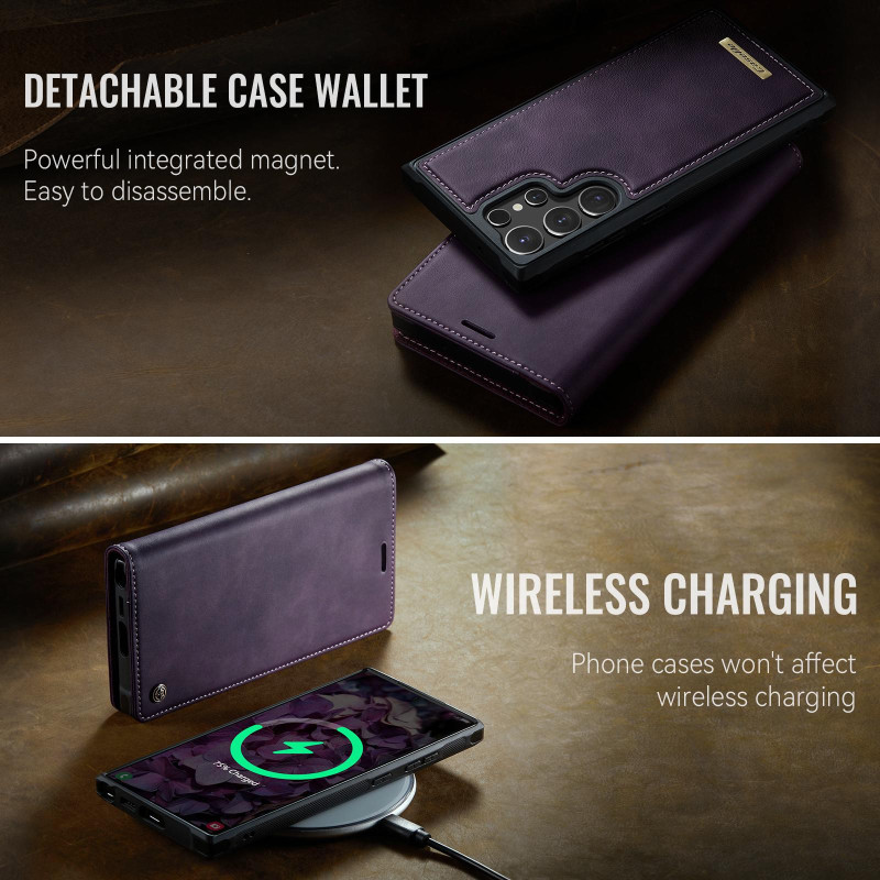 CASEME Til Samsung Galaxy S24 Ultra Lommebokdeksel Magnetisk Avtakbar RFID Beskyttelse