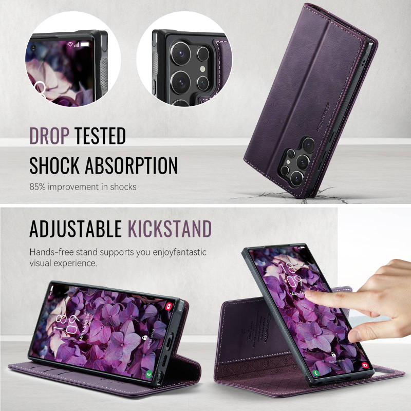 CASEME For Samsung Galaxy S24 Ultra Wallet Case Magnetic Detachable RFID Blocking