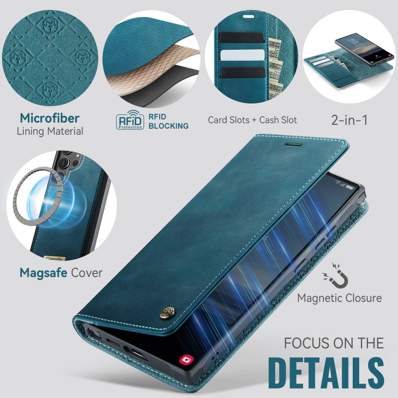 CASEME For Samsung Galaxy S24 Ultra Wallet Case Magnetic Detachable RFID Blocking