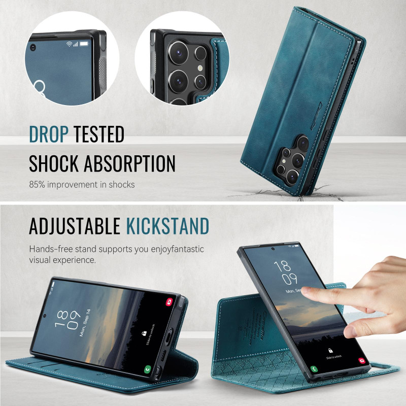 CASEME Til Samsung Galaxy S24 Ultra Pungcover Magnetisk Aftagelig RFID Beskyttelse