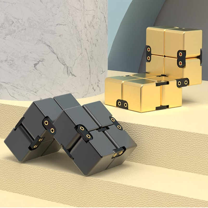 Fidget Toy Infinite Cube Stressaflastende Flip - blok - Sort
