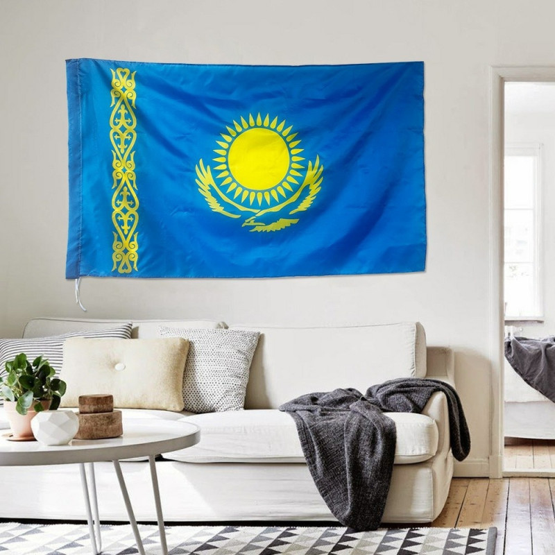 Kasakhstan Flagg 90x150 cm banner utendørs innendørs festdekorasjon