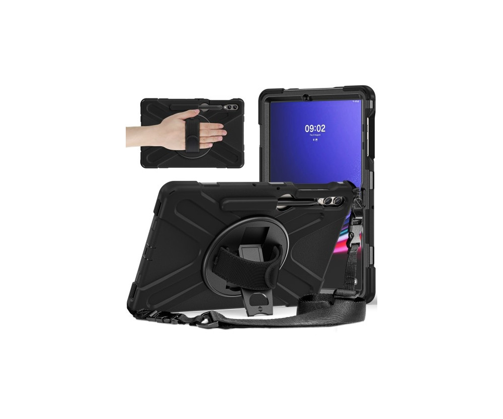Til Samsung Galaxy Tab S10+ / S9 FE+ / S9+ / S8+ / S7+ Kraftigt skaletui med Skulderrem 