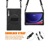 Till Samsung Galaxy Tab S10 Ultra / S9 Ultra / S8 Ultra Heavy Duty Armor skal med axelrem