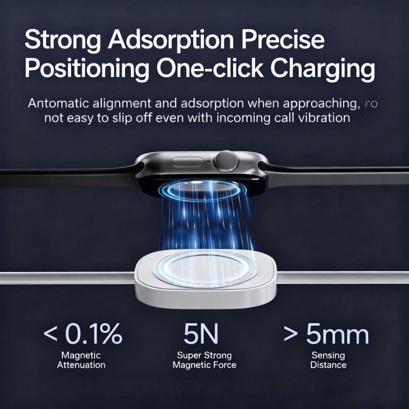 1.2m 2-in-1 USB-C Charging Cable iPhone/A Watch 100W Magnetic Wireless Charger
