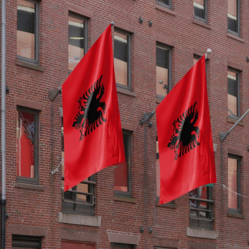 Albania lippu 90x150cm banneri ulko- ja sisäjuhlakoriste