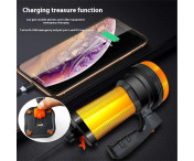 High Power Spotlight Ultra Bright Long Range Emergency LED Ficklampa Power Bank