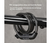 Cykellås Lås Kabel 5-siffrig kombination monteringsfäste - Blå