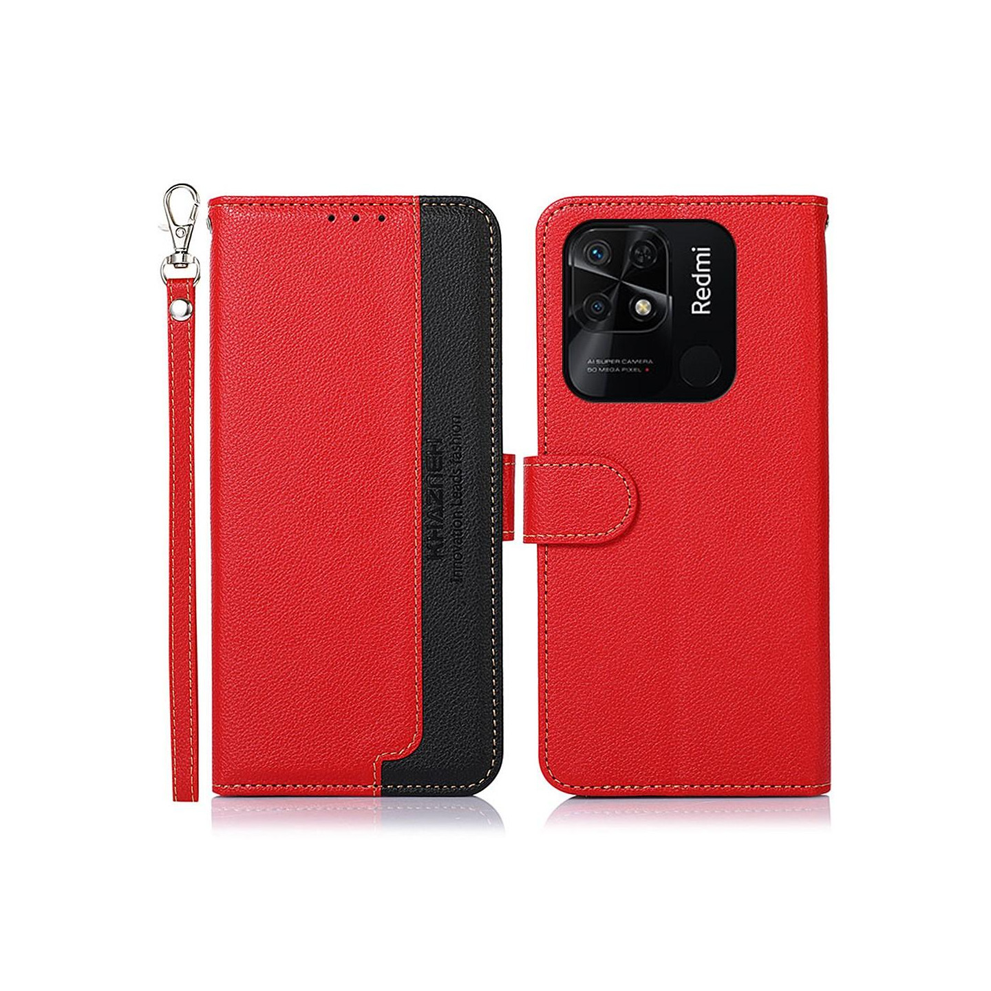 KHAZNEH Phone Cover to Xiaomi Redmi 10C - Red / Black
