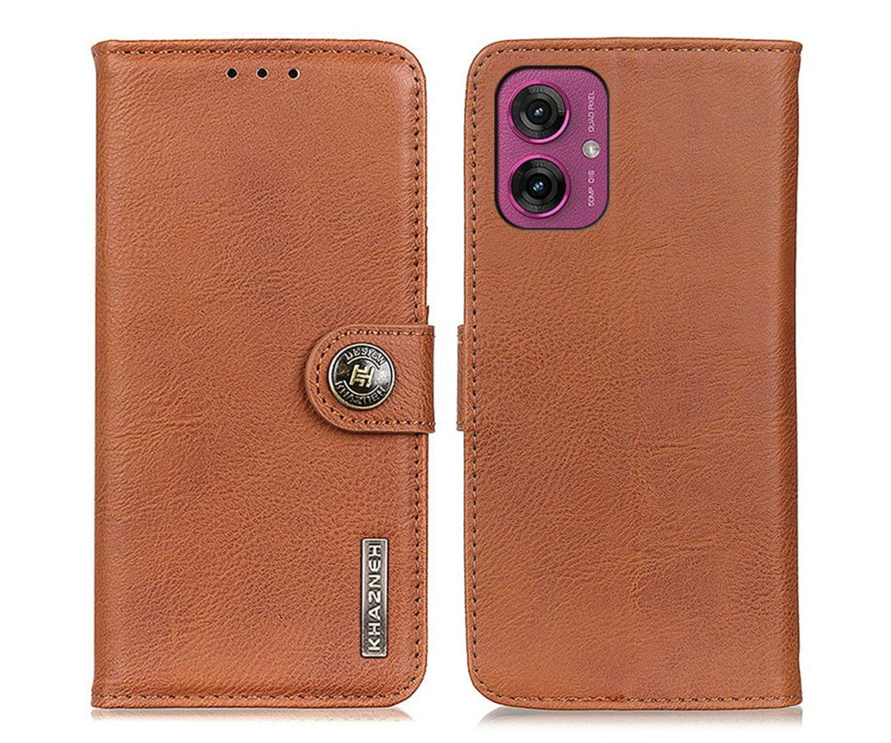 KHAZNEH Motorola Moto G55 Plånboksfodral - Brun