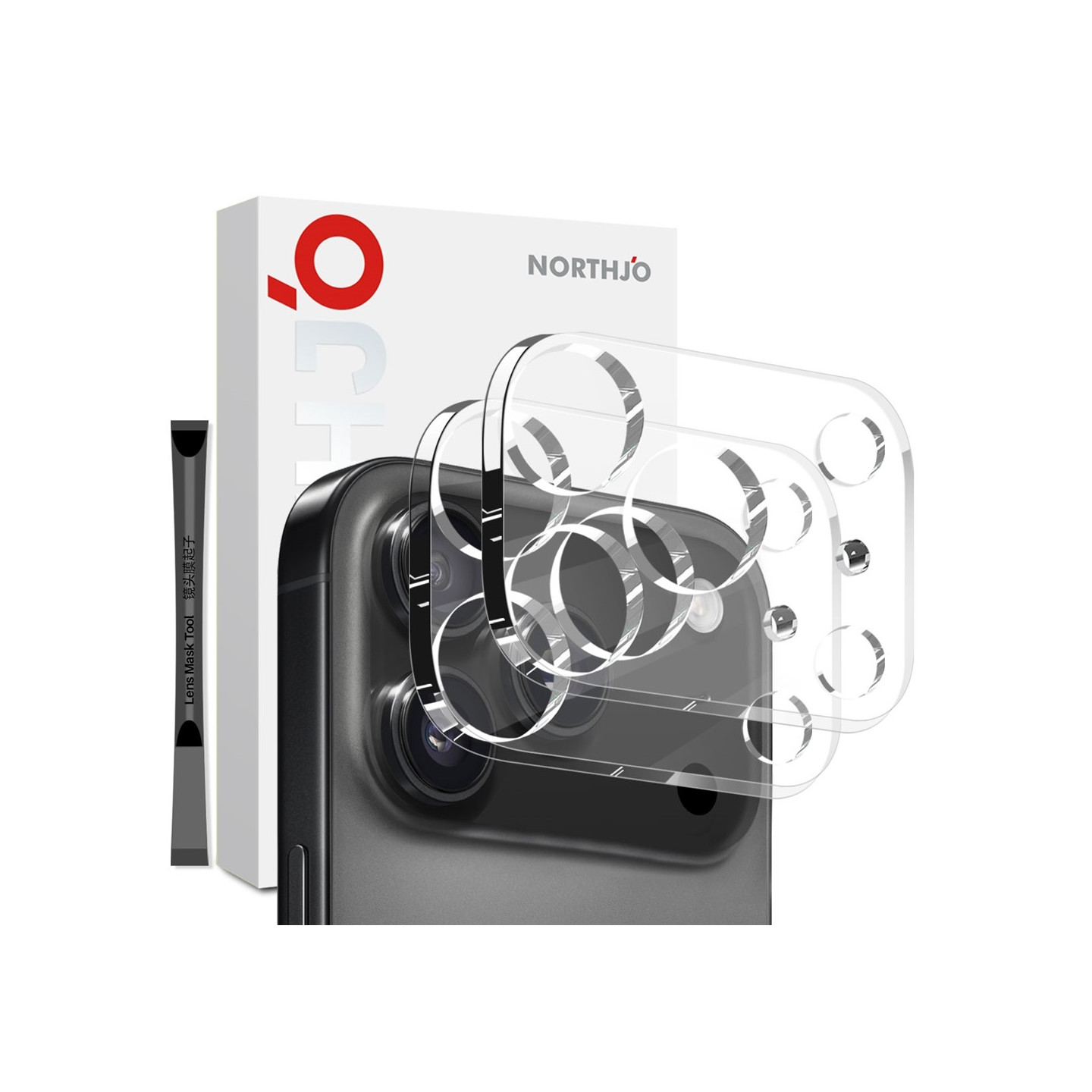 NORTHJO iPhone 17 Pro Max Kameralinssin Suojus 2 kpl